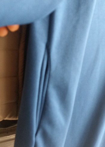 Düğmeli Mavi Hamile Tunik - Görsel 3