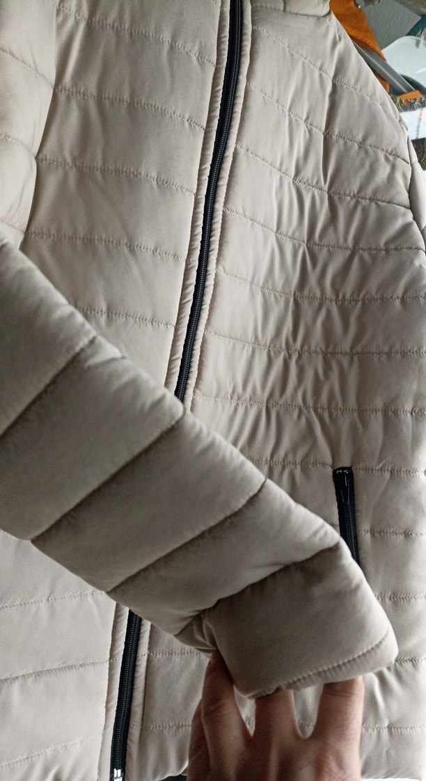 Bej Fermuarlı Kadın Kışlık Mont - Görsel 3