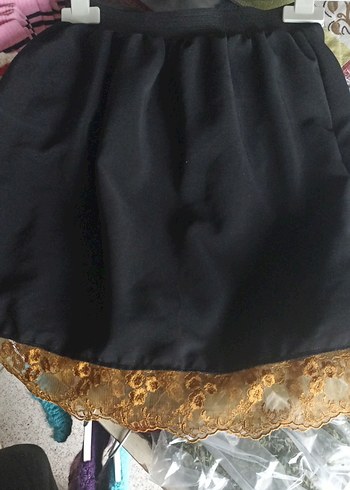 Kız Çocuk Siyah Volanlı Etek - Görsel 2