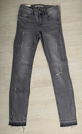 Zara trafaluc gri skinny jean pantolon