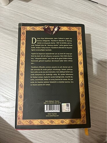  Beden Yüzüklerin Efendisi tek cilt kitap