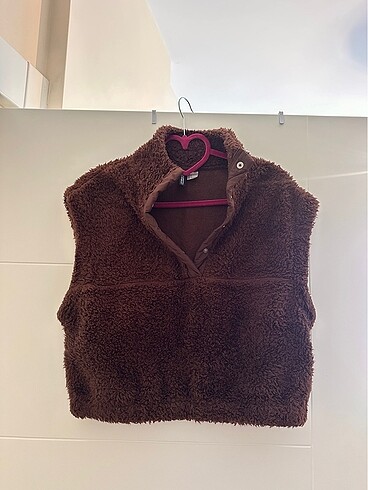 H&M kahverengi tüylü yelek