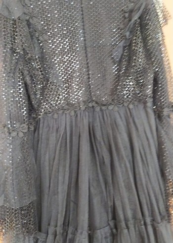 Siyah Straplez Uzun Gotik Elbise - Görsel 5