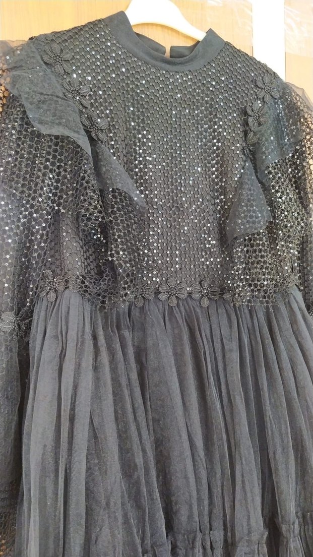 Siyah Straplez Uzun Gotik Elbise - Görsel 3