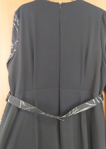 Kadın Siyah Uzun Ofis Elbisesi - Görsel 6