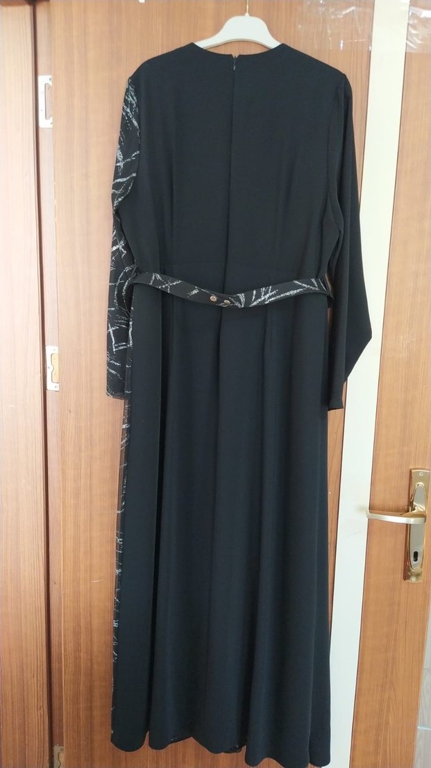 Kadın Siyah Uzun Ofis Elbisesi - Görsel 5