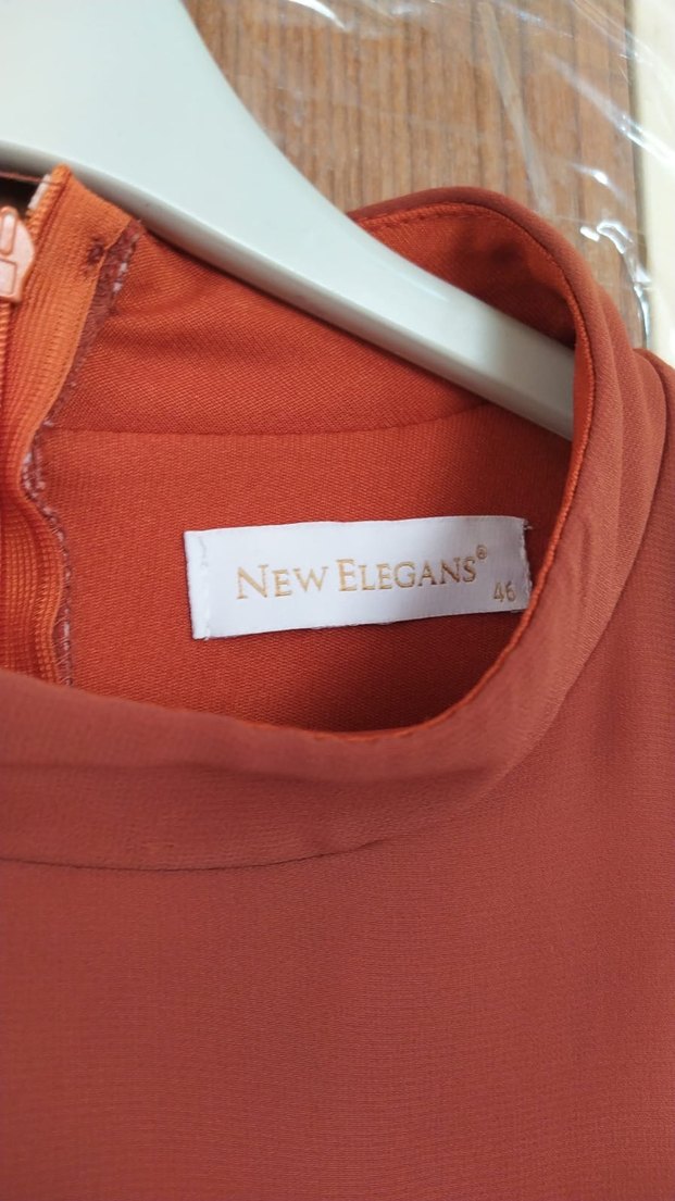 Kadın Bej Uzun Drapeli Abiye Elbise - Görsel 2