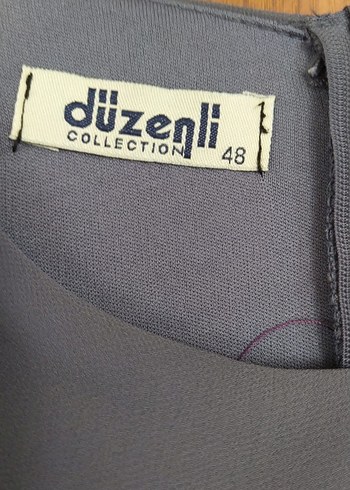 Gri Pilili Uzun Kol V Yaka Kadın Elbise - Görsel 4