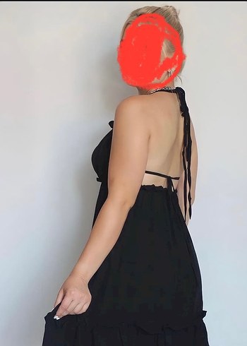 Diğer Siyah Gotik Halter Mini Elbise