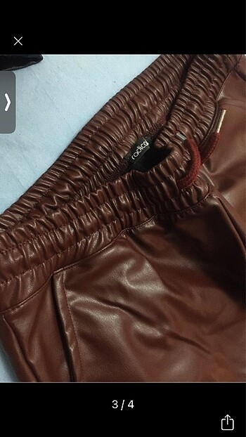 Deri lastikli pantolon - Görsel 3