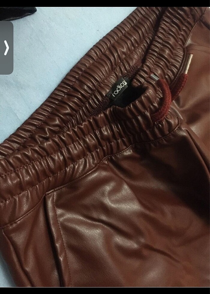 Deri lastikli pantolon - Görsel 3