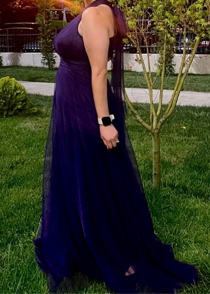 Halter yaka şifon abiye - Görsel 2