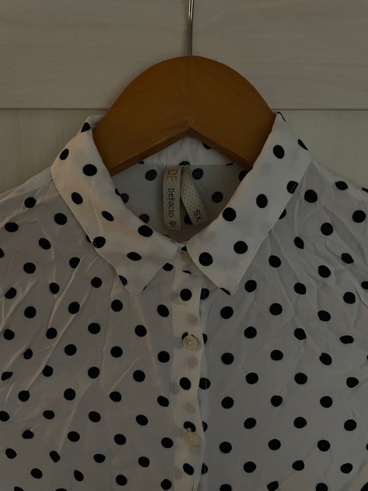 Kız Çocuk Puantiyeli Uzun Kollu Gömlek - Görsel 2