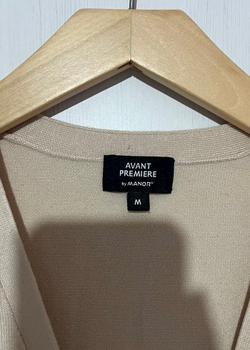 Bej V-Yaka Düğmeli Kadın Hırka - Görsel 6