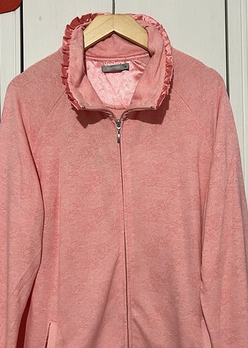 Kadın Pembe Fermuarlı Yumuşak Ceket - Görsel 2