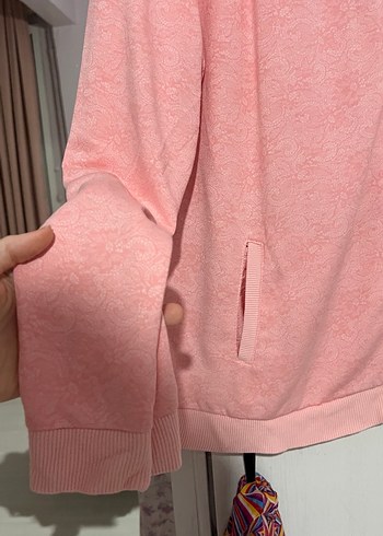 Kadın Pembe Fermuarlı Yumuşak Ceket - Görsel 3