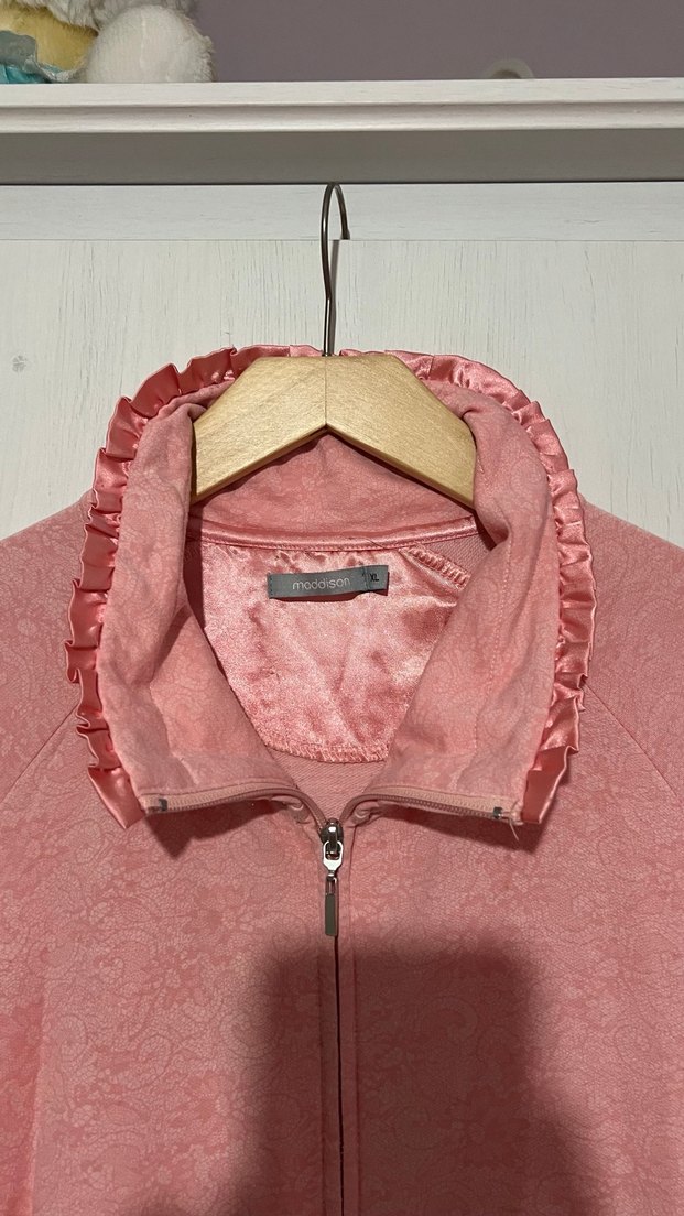 Kadın Pembe Fermuarlı Yumuşak Ceket - Görsel 5