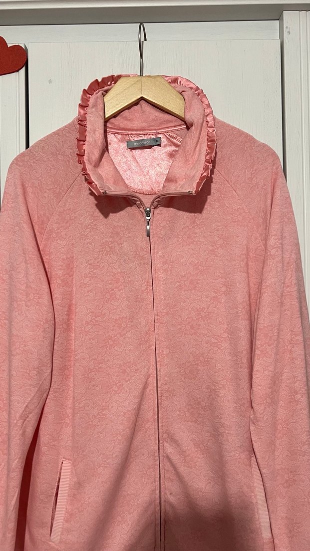 Kadın Pembe Fermuarlı Yumuşak Ceket - Görsel 2