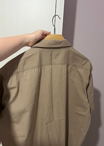 Bej Keten Erkek Kısa Kollu Gömlek - Görsel 10