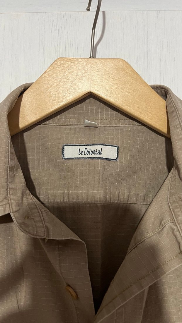 Bej Keten Erkek Kısa Kollu Gömlek - Görsel 4