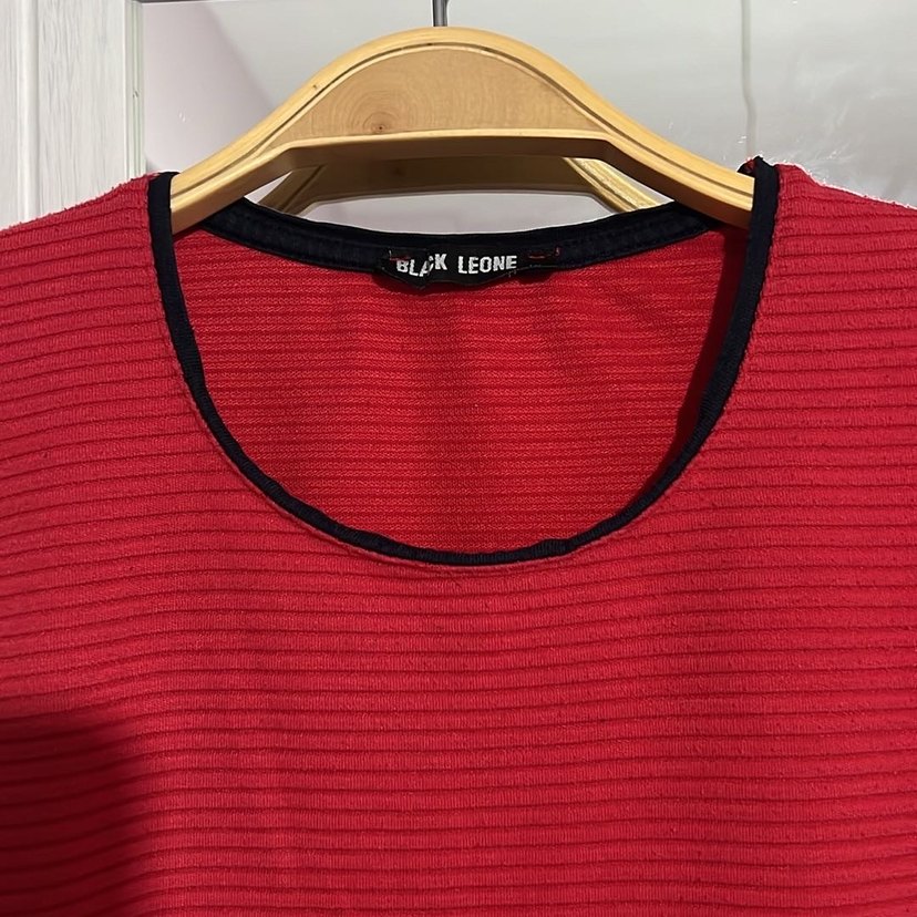 Kadın Kırmızı Piliseli Uzun Kollu Kazak - Görsel 3