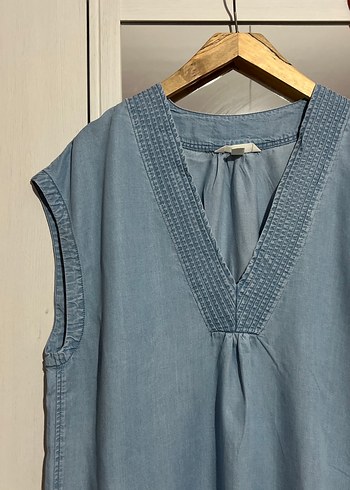 V Yaka Kolsuz Hamile Kot Bluz - Görsel 3