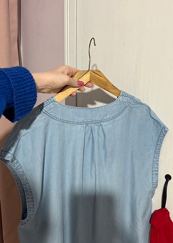 V Yaka Kolsuz Hamile Kot Bluz - Görsel 6