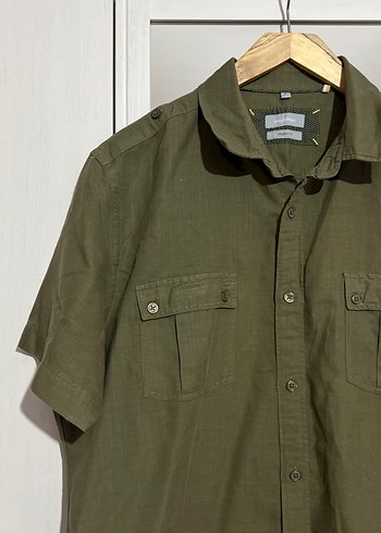 Erkek Kısa Kollu Keten Gömlek - Görsel 3