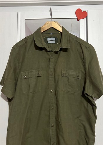 Erkek Kısa Kollu Keten Gömlek - Görsel 2