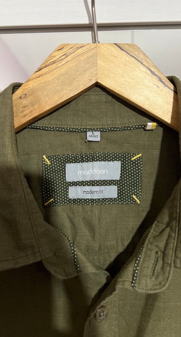 Erkek Kısa Kollu Keten Gömlek - Görsel 5