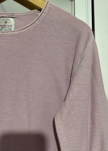 Pembe Uzun Kollu Erkek Keten Sweatshirt - Görsel 7