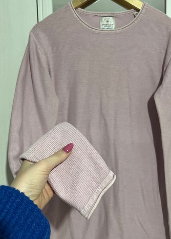 Pembe Uzun Kollu Erkek Keten Sweatshirt - Görsel 4