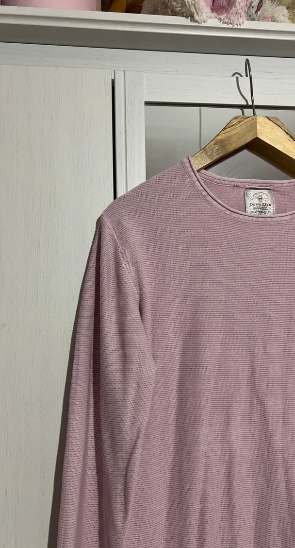 Pembe Uzun Kollu Erkek Keten Sweatshirt - Görsel 3