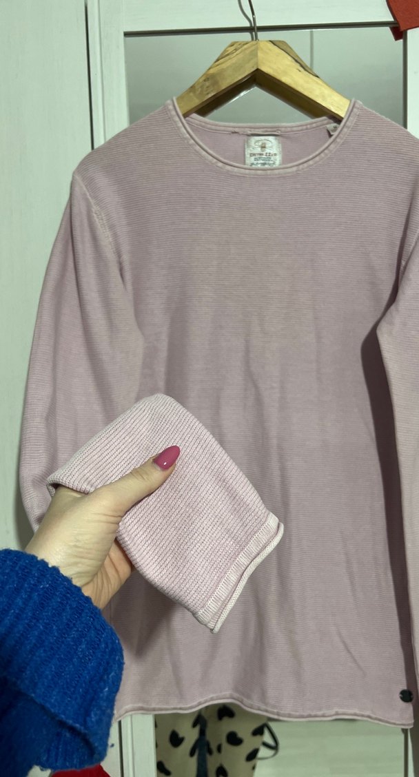 Pembe Uzun Kollu Erkek Keten Sweatshirt - Görsel 4