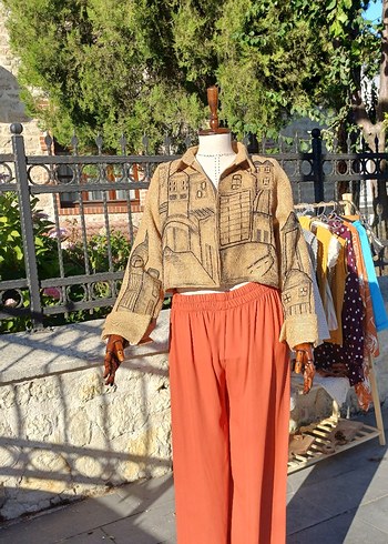 38 Beden camel Renk Tasarim ürün camel Kısa Kadın Ceket