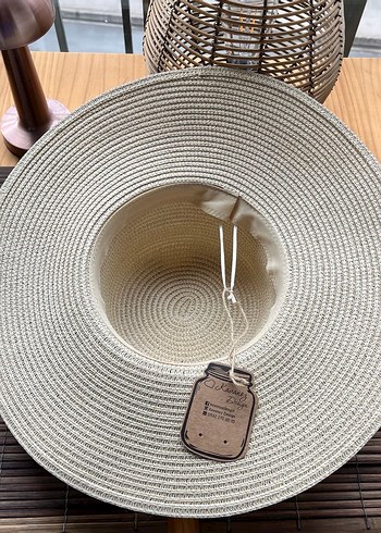 Bej Bohem Geniş Kenarlı Kadın Şapka - Görsel 4