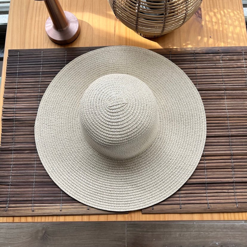 Bej Bohem Geniş Kenarlı Kadın Şapka - Görsel 3