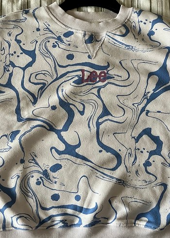 Mavi Batik Desenli Pamuklu Sweatshirt - Görsel 5