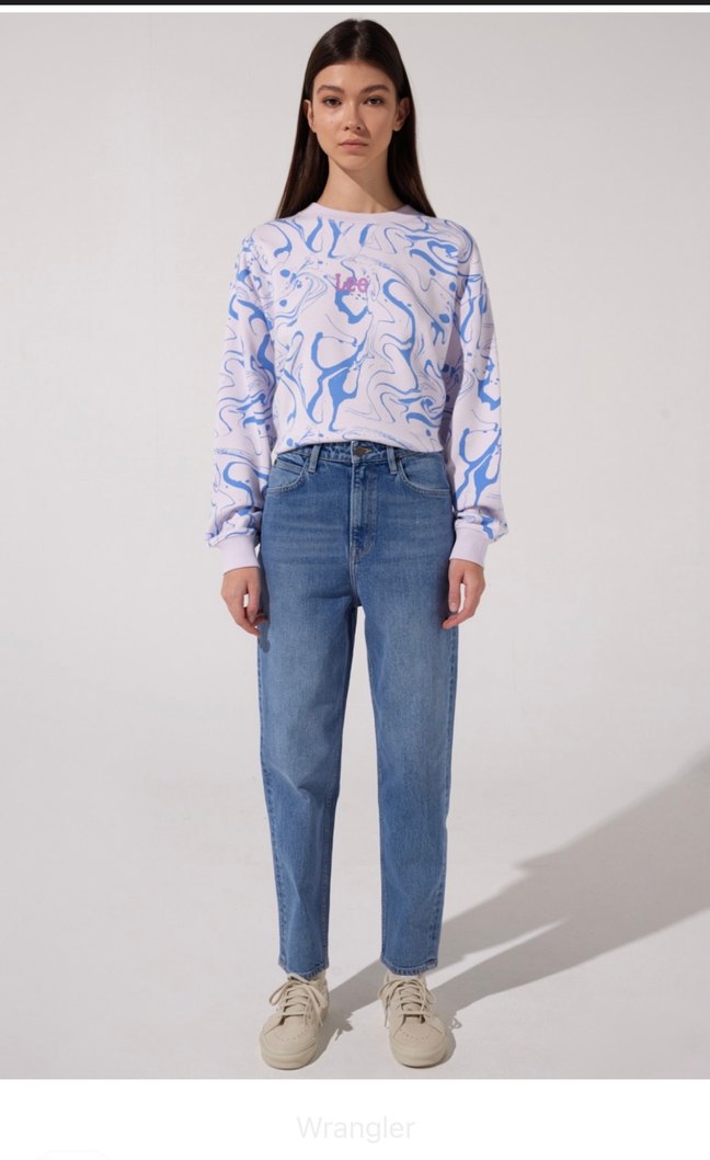 Mavi Batik Desenli Pamuklu Sweatshirt - Görsel 3