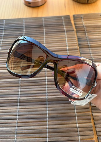 Kahverengi Transparan Retro Kadın Güneş Gözlüğü - Görsel 5