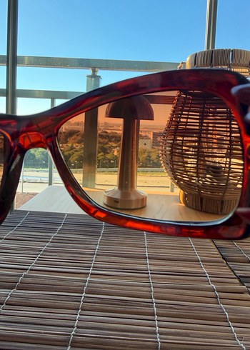 Kahverengi Transparan Retro Kadın Güneş Gözlüğü - Görsel 4