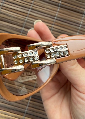 Parlak Kahverengi Çerçeveli Kadın Güneş Gözlüğü - Görsel 8