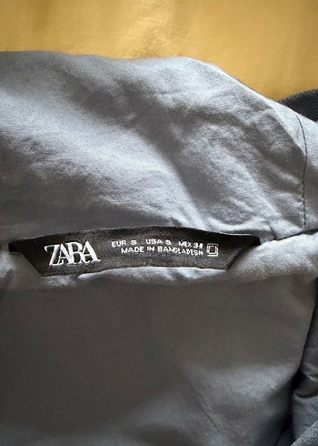 Zara Açık Mavi Kapüşonlu Fermuarlı Denim Ceket - Görsel 8