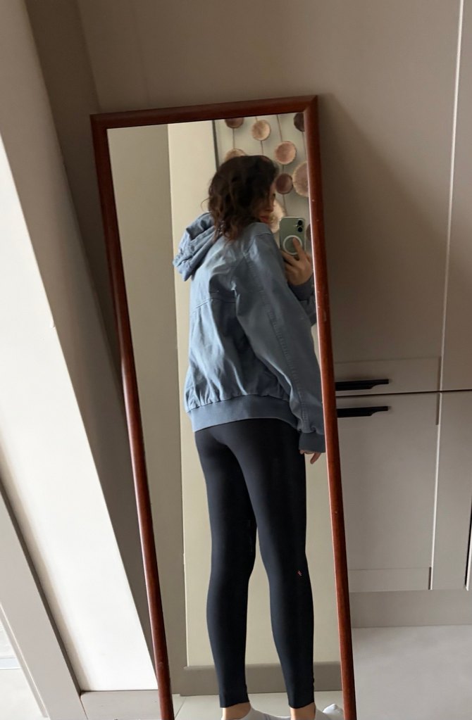 Zara Açık Mavi Kapüşonlu Fermuarlı Denim Ceket - Görsel 5