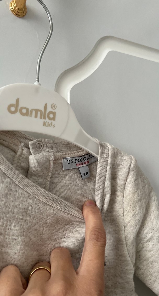 Kız Çocuk Gri Uzun Kollu Örme Elbise - Görsel 3