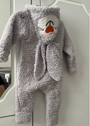 Gri Bebek Tulum Kürklü ve Nakışlı - Görsel 2