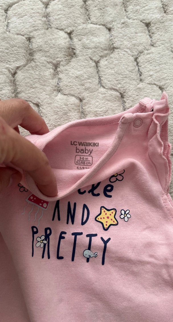 Pembe Kız Bebek Kolsuz Body Fırfırlı - Görsel 3