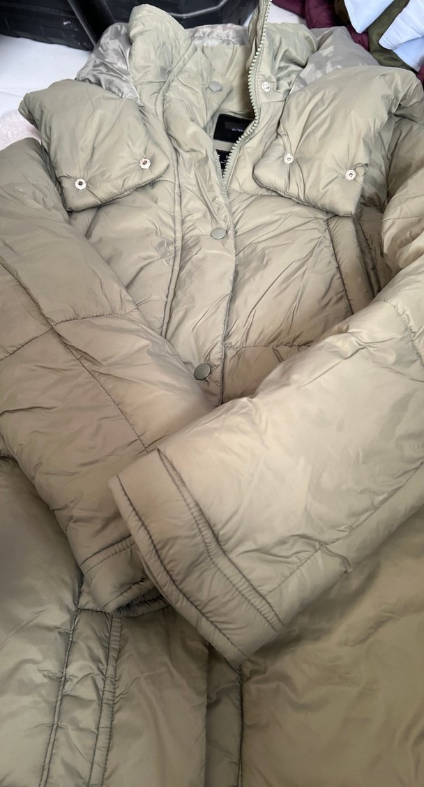 Düğmeli Uzun Kesim Kadın Kışlık Mont - Görsel 3