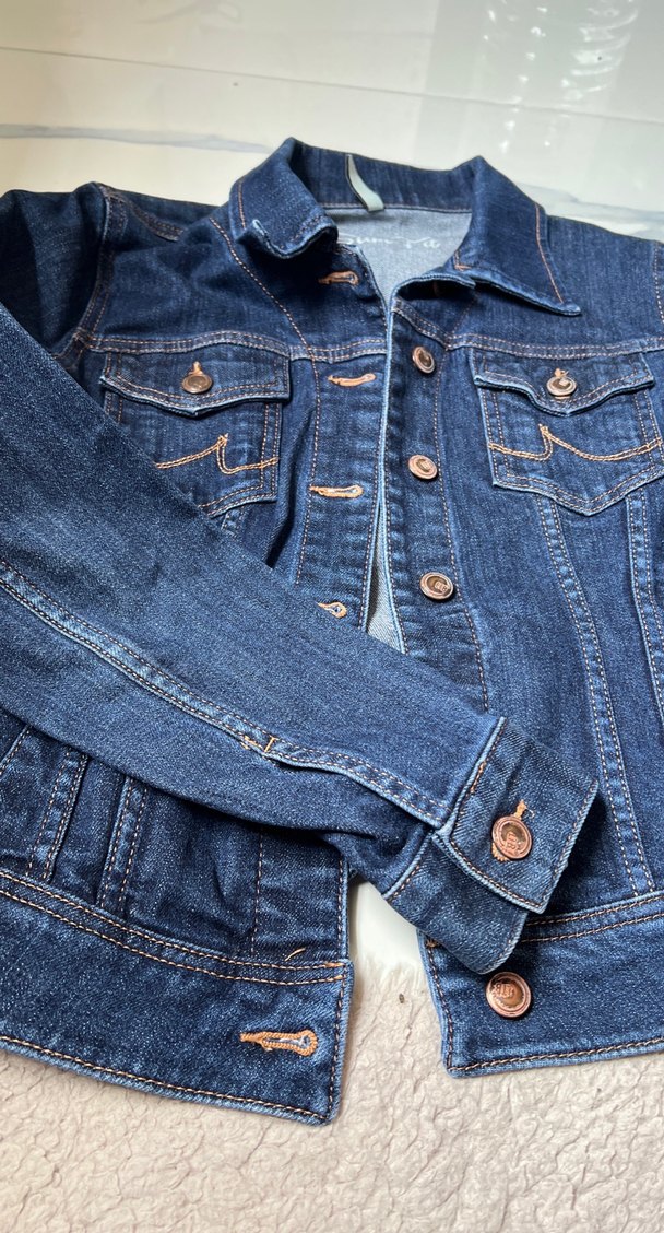 Düğmeli Kadın Mavi Denim Ceket - Görsel 2