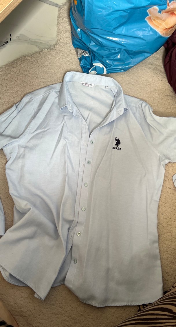 Düğmeli Beyaz Pamuklu Gömlek - Görsel 2